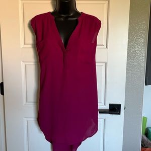 Berry colored chiffon tank, tunic length